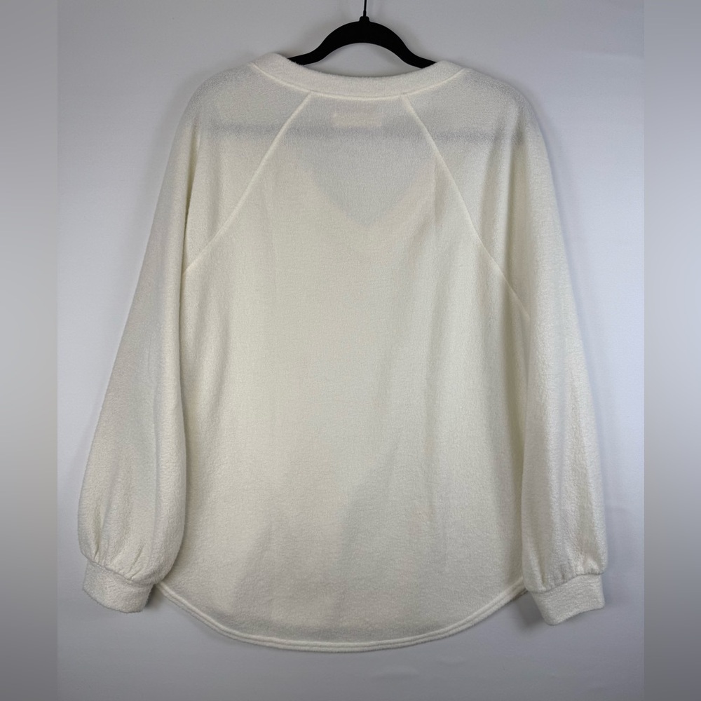 Lucky Brand Women’s V-Neck High-Low Pullover, White, XL - Picture 3 of 4